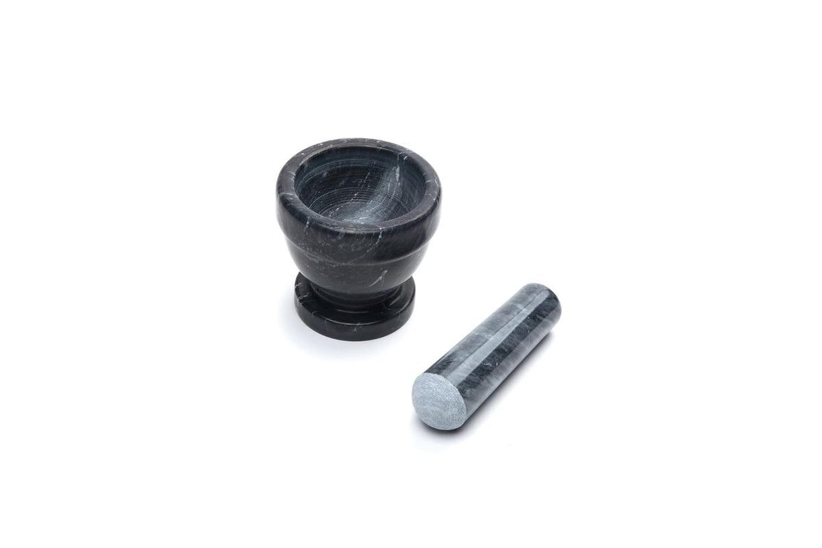 Fox Run Marble Mortar and Pestle Set, White, Small 4" Pestle and Mortar