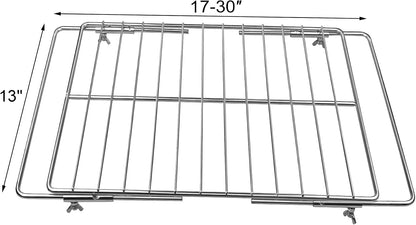 Adjustable Extendable Oven Rack, Universal Chrome Plated Wire Shelf, Adjusts from 17" to 30" Wide, Compatible with GE, Whirlpool, Frigidaire, Kenmore, Samsung, LG, Ovens, 1 Pack