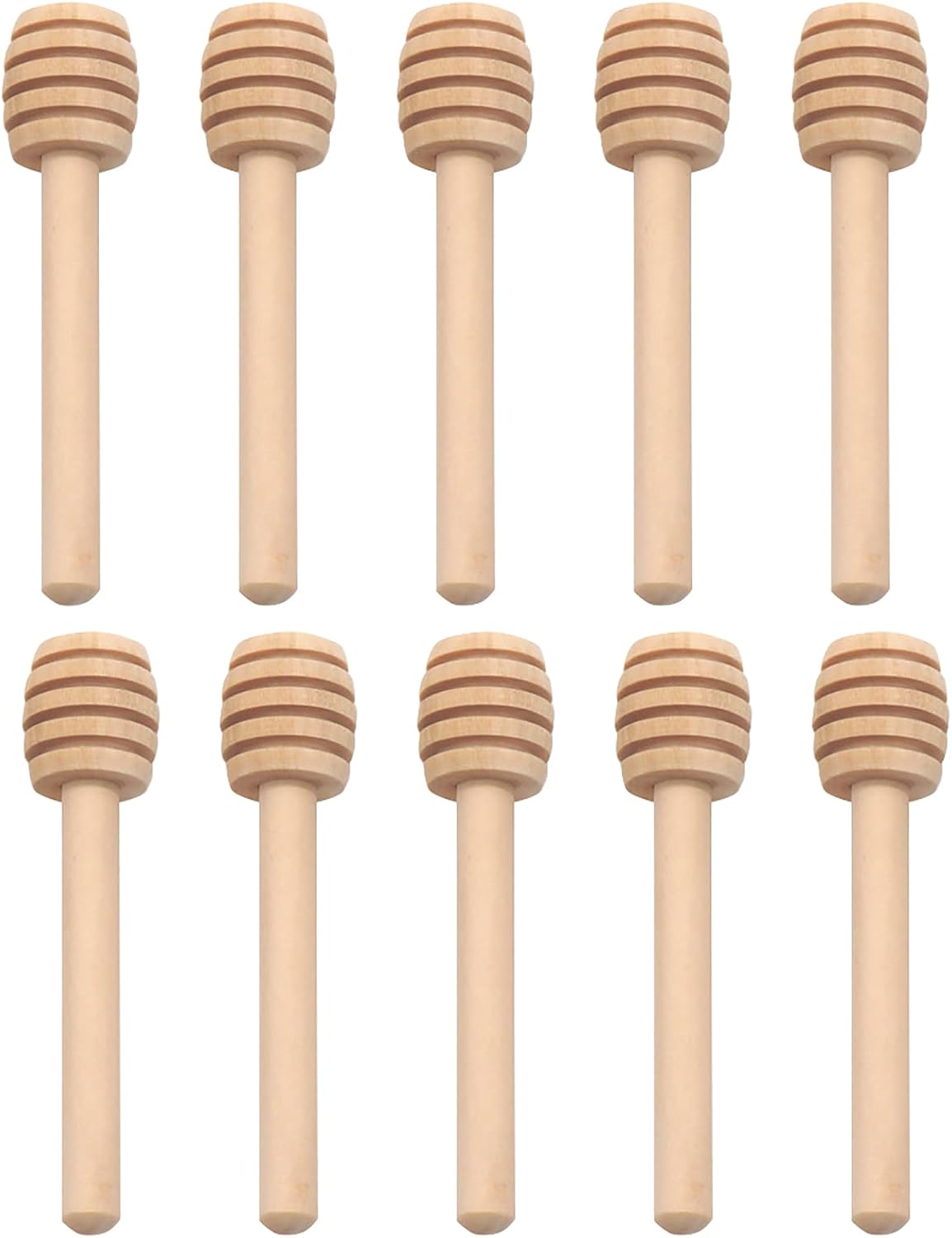 6 inch Wooden Honey Mixing Stirrer Dipper Stick Collecting Dispensing Drizzling Honey Spoon Dipper Jam Portable Wedding Party Gift (100, 6Inch)