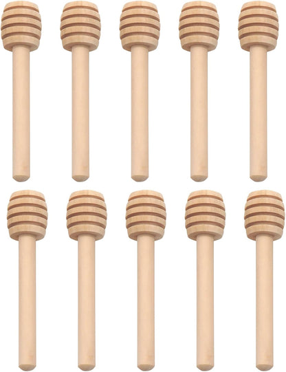 6 inch Wooden Honey Mixing Stirrer Dipper Stick Collecting Dispensing Drizzling Honey Spoon Dipper Jam Portable Wedding Party Gift (100, 6Inch)