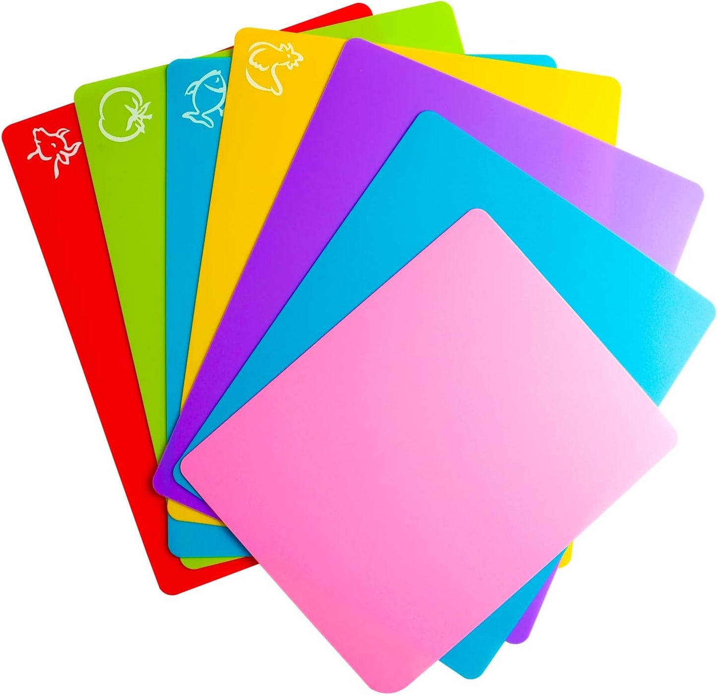 Flexible Cutting Board mats, Plastic Cutting Boards for Kitchen Cooking, Cutting board sheets for Meat and Vegetables, Dishwasher Safe Set of 4Pcs