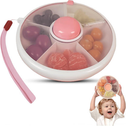 Veggie Tray with Lid for Fridge - Reusable Snack Containers, Party Serving Trays with Handles, Snackle Box for Kids & Adults, BPA-Free Fruit & Vegetable Storage Containers (Pink)