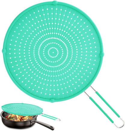 Splatter Screen for Frying Pan, Grease Splatter Guard, Heat-Resistant Splatter Guards for Frying, Silicone Splatter Guard for Everyday Cooking, Dishwasher Safe （16in×12in×0.5in）