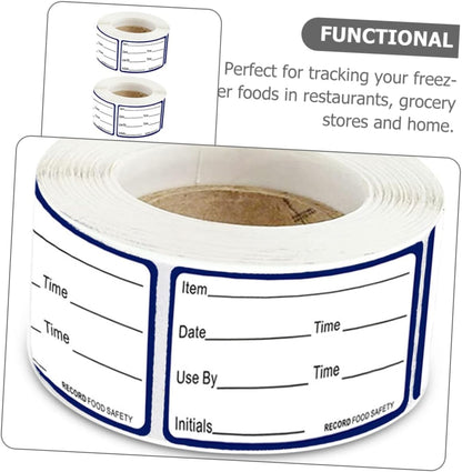 Angoily 2rolls Refrigerator Food Date Labels Writable Stickers for Freezer Storage Easy to Peel and Stick for Tracking Food Storage Dates and Contents Containers and Jars
