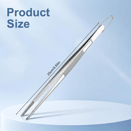 10 Inch Kitchen Tweezer Tongs Stainless Steel Food Tweezers
