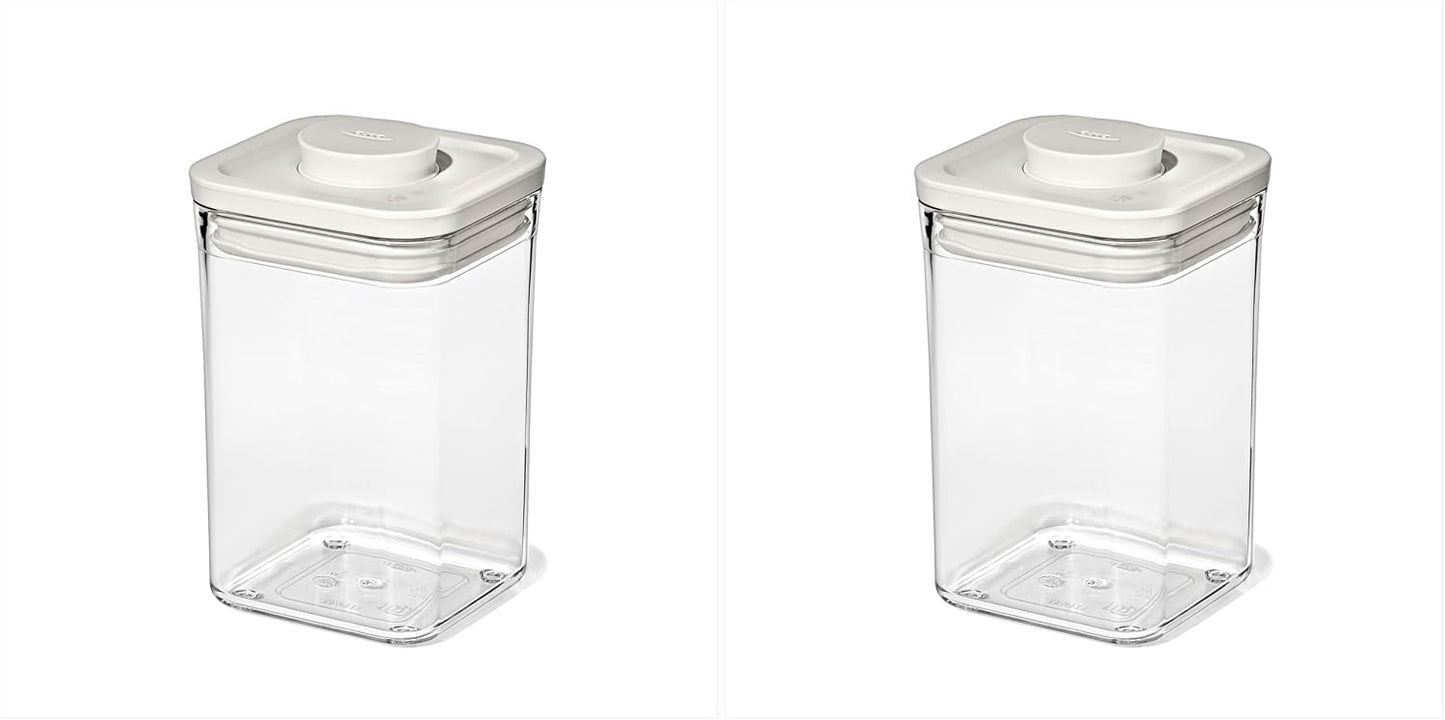 OXO Good Grips Pet POP Container – 6.0 Qt/5.7 L with Half Scoop, Ideal for up to 6.5lbs of Dog Food or 4.5lbs of Cat Food, Airtight Dog and Cat Food Storage Container, BPA Free, Clear
