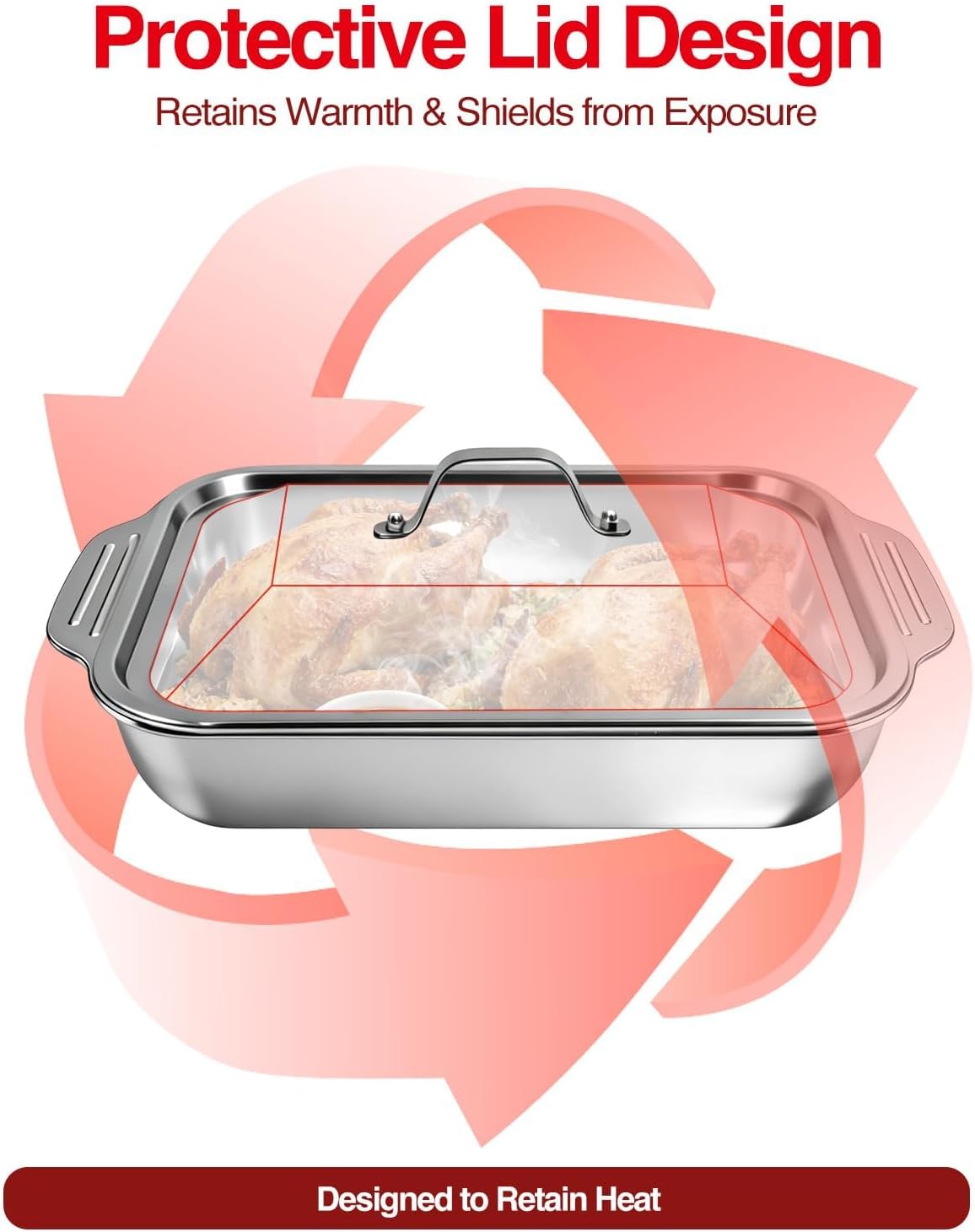Grilling Prep and Serve Trays with Upgraded Lid, Stainless Steel Extra Large Grill Carry System, Deep Marinating Container with Cutting Board for BBQ Outdoor Grilling