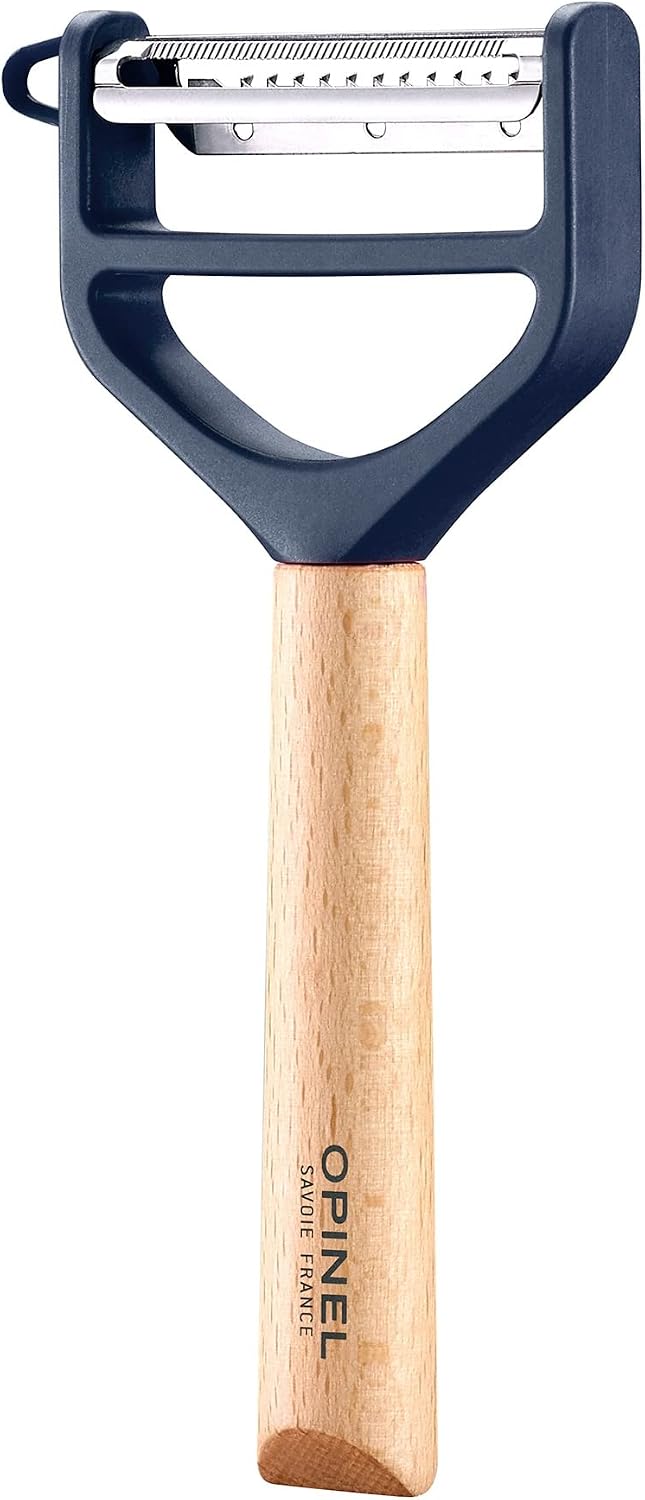 Opinel T-Duo 254621 Wooden Peeler in Red for Peeling Vegetables and Preparing Juliennes One Size
