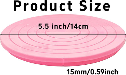 2PCS Cake Decorating Turntable 5.5inch Revolving Stand, Plastic Round Rotating Cookie Swivel for Home Kitchen Baking Tools Accessories Supplies Cupcake Pastry, Pink