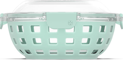 Ello Duraglass Meal Prep Container- Glass Food Storage Container with Silicone Sleeve and Airtight BPA-Free Plastic Lid, Dishwasher, Microwave, and Freezer Safe
