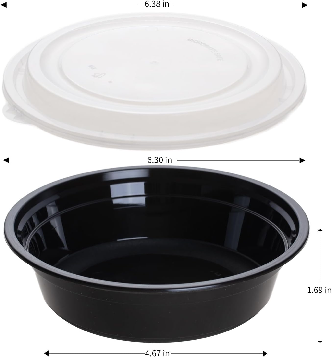 30oz Meal Prep Containers Bulk 50-Pack - 2-Compartment with Lids, Leakproof, Microwave/Freezer/Dishwasher Safe - Commercial Food Storage, Black