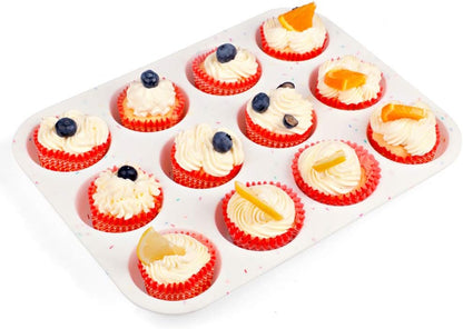 SHEbaking Silicone Egg Bite Molds Air Fryer Muffin Pan for Baking Non-Stick Silicone Egg Molds 7 Cups Air Fryer Cupcake Mold for Mini Muffins, Tart, Mini Cupcake BPA Free
