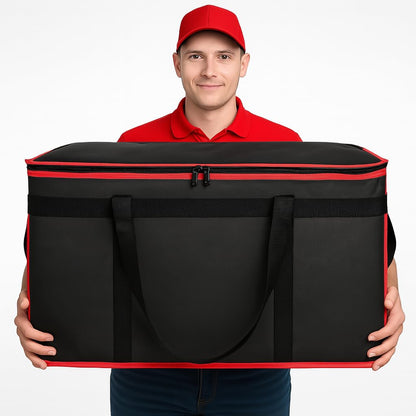 Bodaon Insulated Food Delivery Bag, XXXL Pizza Delivery Bags for Hot and Cold Food, Commercial, Large Capacity Reusable Warming Bag, Catering Cooler Bag for Rideshare, Warmers for Parties (Black, 1Pk)