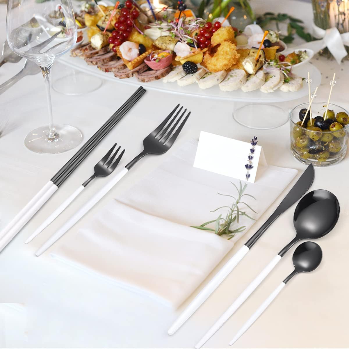 AARAINBOW 8 Pieces Stainless Steel Flatware Set Portable Reusable Cutlery Set Travel Utensils Set Including Chopsticks Knife Fork Spoon Straws Cleaning Brush Dishwasher Safe (Pink Golden)