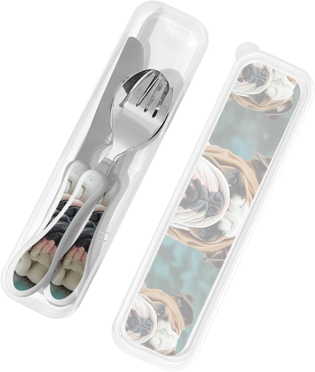3-Piece Kids Silverware Set With Storage Case, Stainless Steel Reusable Children Safe Knife Spoon Fork Set Long Haired Dachshund Children Flatware Set For Kids Lunch Box