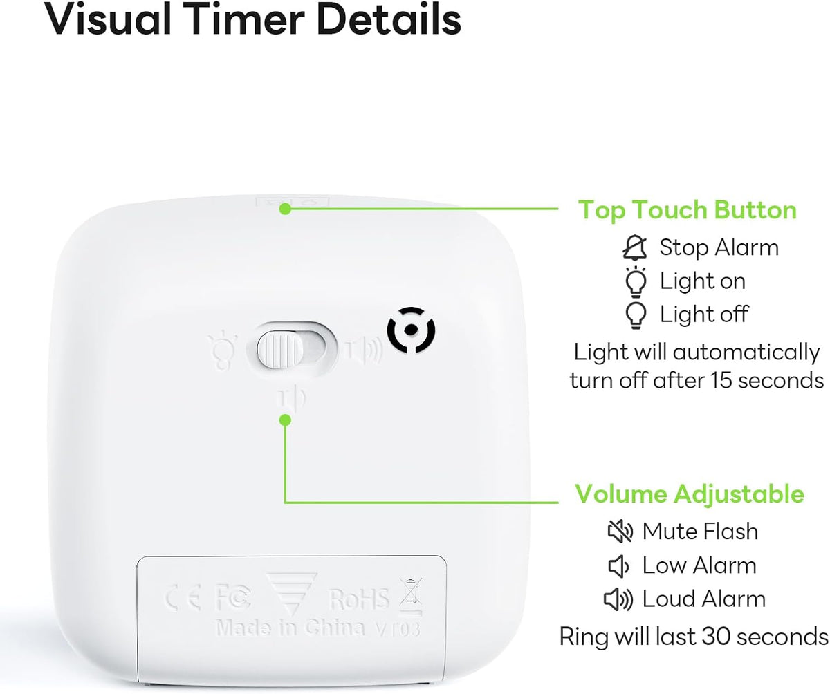 Yunbaoit Visual Timer with Night Light, 60 Minute Countdown, Light Blue