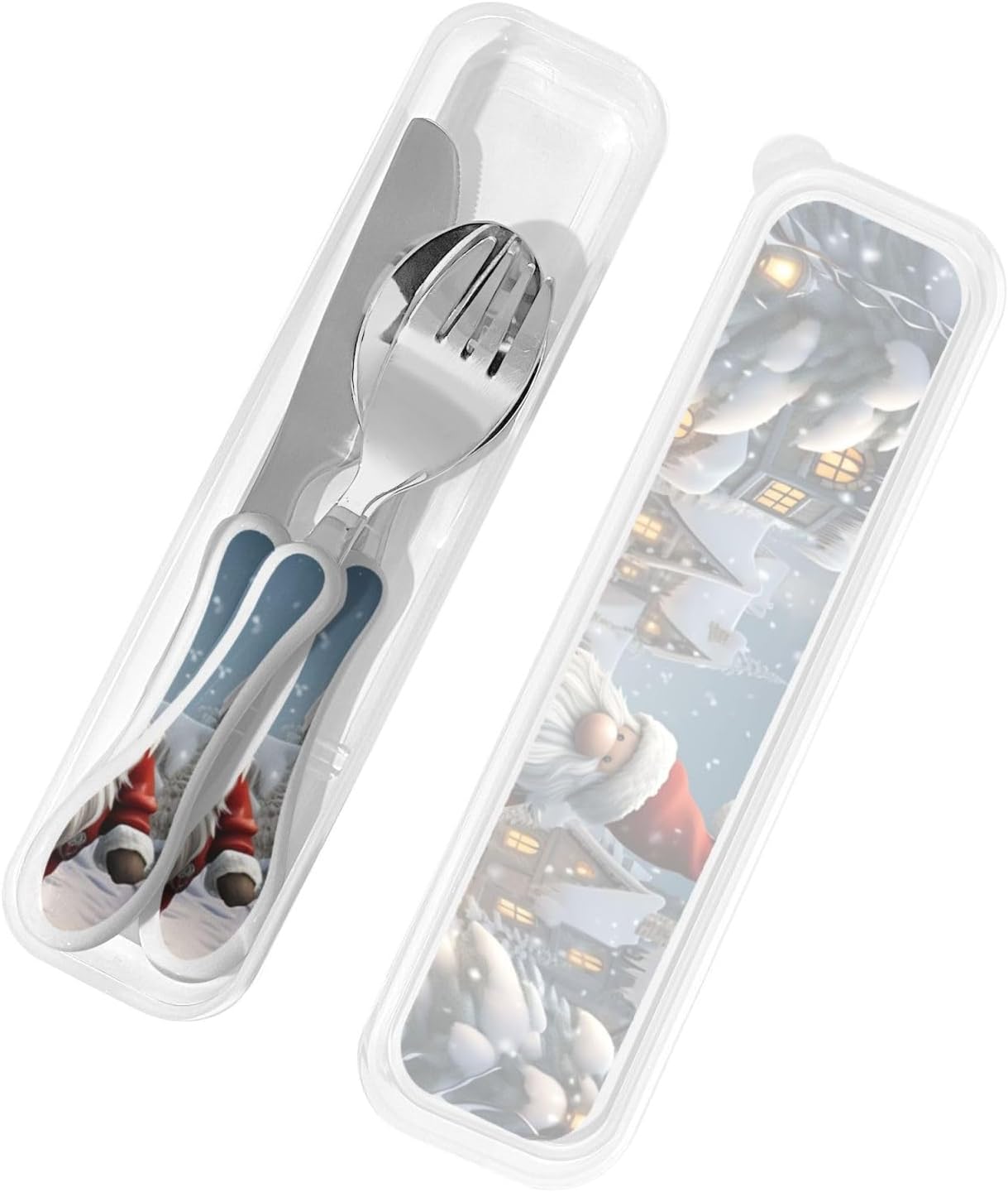 3-Piece Kids Silverware Set With Storage Case, Stainless Steel Reusable Children Safe Knife Spoon Fork Set Yellow Sunflowers Children Flatware Set For Kids Lunch Box