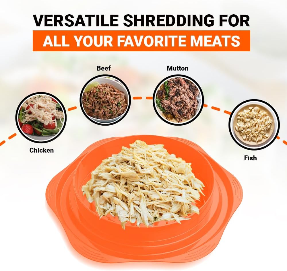 Chicken Shredder Tool Twist Large Cherry Red, 10” BPA-Free Meat Shredder, Chicken Breast Pork Beef, Manual Food Shredder with Brush, Anti-Slip, Ergonomic Handle, Fast Shredding for Kitchen, Meal Prep