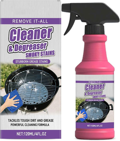 Fast Acting Heavy Duty Grill Degreaser Spray, 2026 Upgrade BBQ Grill Cleaner, Multi-Functional Stubborn Grease Smoky Stains Remover For Outdoor Grill Stove Top, Drip Pans (1)