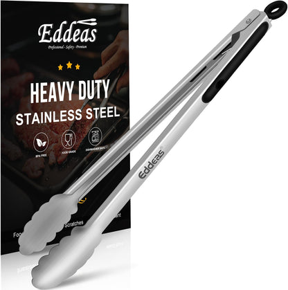 Eddeas Kitchen Tweezers Tongs, Cooking Tweezers Stainless Steel - 3 Size 12'' 10'' & 8 inch Ideal for Meat, pasta, plating and pinching delicate small pieces of food, Set of 3