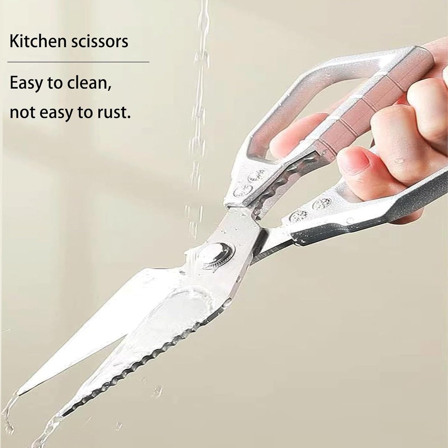 Scissors all Purpose, Stainless Steel Heavy Duty Kitchen Shears, Meat Scissors Heavy Duty Sharp Shears, Poultry Shears Bone Cutting (Sliver)