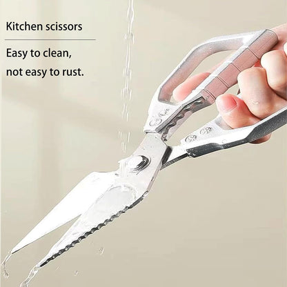 Scissors all Purpose, Stainless Steel Heavy Duty Kitchen Shears, Meat Scissors Heavy Duty Sharp Shears, Poultry Shears Bone Cutting (Sliver)