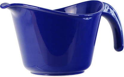 Reston Lloyd, Batter Bowl With Pour Spout, Non-Slip Base, Erogonomic Space Saving Detachable Handle, 2 QT Heavy Duty BPA-Free Microwave & Dishwasher Safe, Indigo