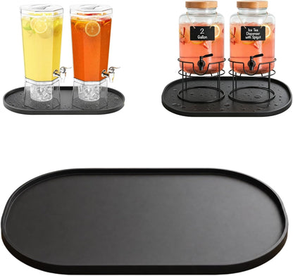Drip Mat Fit for Drink Dispenser, Drip Tray for 2 Glass Drink Dispensers | Fits Dual Beverage Dispensers And Catches Drips, Condensation And Spills For Cleaner Party Tables And Drink Stations