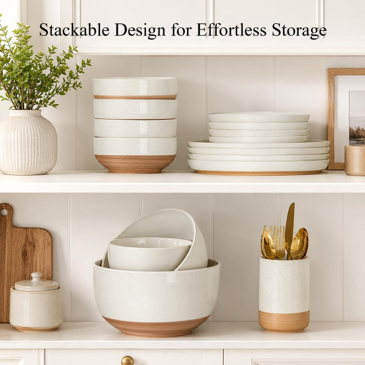 AmorArc Ceramic Mixing Bowls,Stoneware Nesting Bowls Set of 3 for Kitchen