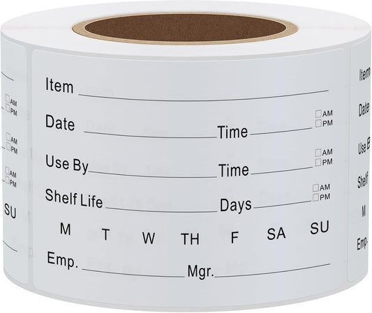 Hybsk 2 x 3 Inch Removable Freezer Food Labels for Reusable Containers- Easy Clean Leaves No Residue Food Storage Freezer 300 Stickers (Type 1)