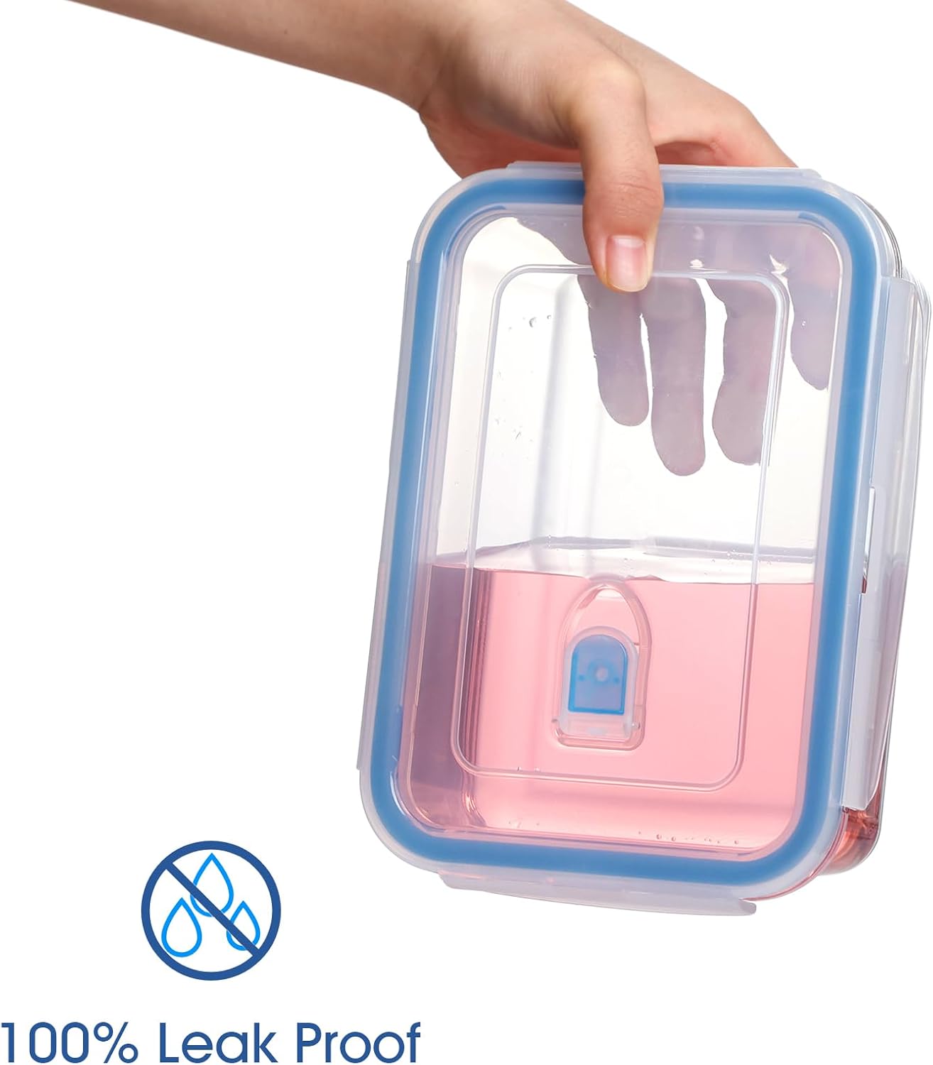 NUTRIUPS 34oz Glass Food Storage Containers with Lids, 1.0L Rectangle Meal Prep Containers, Airtight Reusable Lunch Container Set of 2