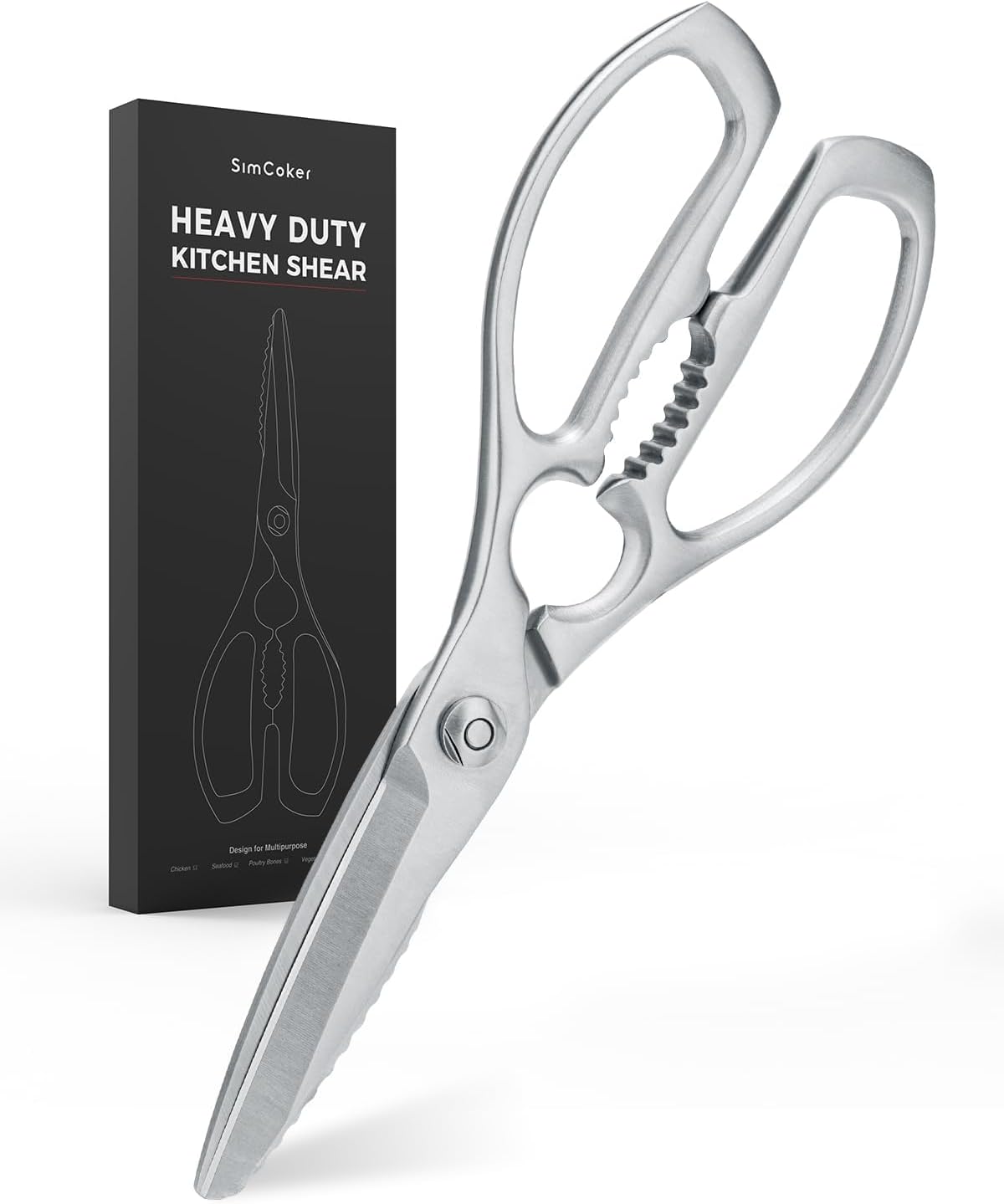 Kitchen Scissors, Forged Stainless Steel Heavy Duty Kitchen Shears, Dishwasher Safe Cooking Scissors for Meat, Poultry & Vegetables