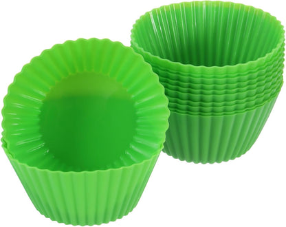 uxcell 18Pcs Silicone Cupcake Liners, Non-Stick Baking Cups, for Cooking Eggs, Baking Muffins and Make a Cake(Pink)
