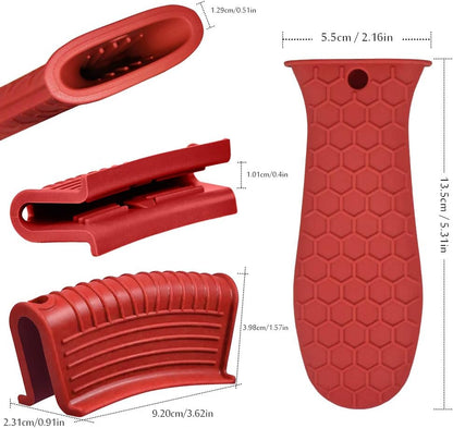 Silicone Hot Handle Holder, Heat Resistant Potholder Cookware Handle Cast Iron Skillets Handles Grip Covers for Cast Iron Skillet
