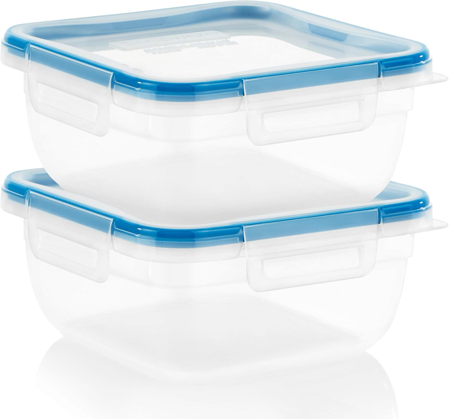 Snapware Plastic Total Solution 3-Pack (8.5-Cup) Food Storage Containers Set, Leakproof & Airtight Plastic Locking Lids Rectangular Containers, BPA-Free Lids, Microwave Dishwasher Freezer Safe
