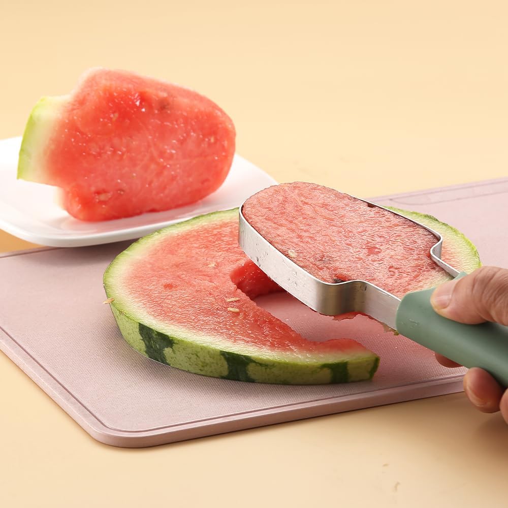3-in-1 Watermelon Cutter, Slicer and Fork Tool Set, Green