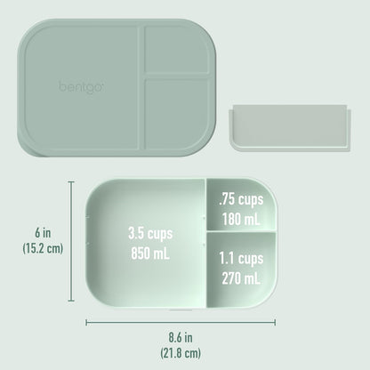 Bentgo® Modern Tray with Matte Lid - Reusable, BPA-Free, Meal Prep Containers for Adults with Removable Divider - 3 or 4 Compartments for Healthy Portioned Meals At Home & On the Go (Navy)