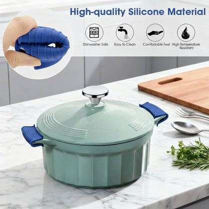3 Pack Silicone Cast Iron Skillet Handle Cover - Heat Resistant Pot Handle Sleeve Grip for Frying Pans, Griddles, Dutch Ovens & Baking Sheets (Red)