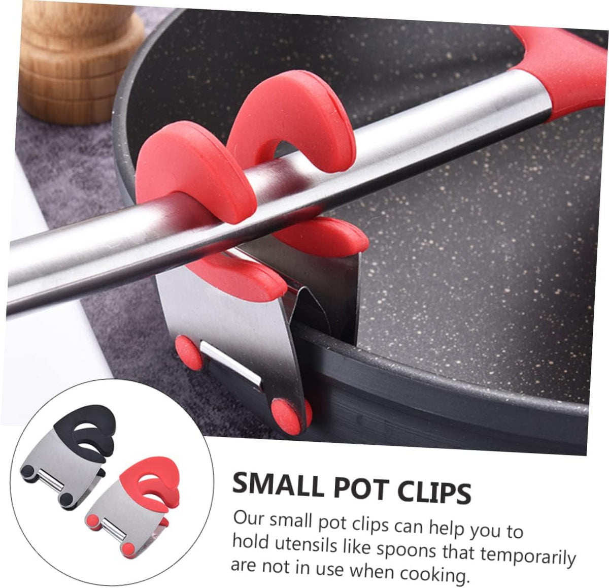 4pcs Stainless Steel Pot Side Clips Spoon Holder Anti-scalding