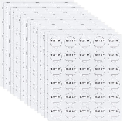 BENECREAT 900 Pack 1 inch Black Large Food Date Stickers, Round Expiration Date Labels, PVC Waterproof for Commercial Kitchen Restaurant and Home Food Storage