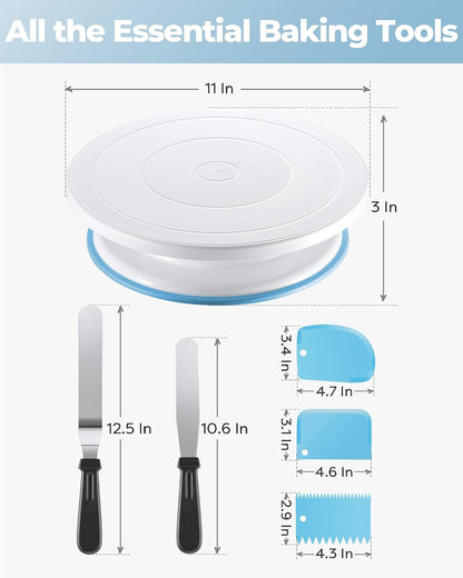 Kootek Cake Decorating Kit with Turntable Baking Supplies for Beginner Pros