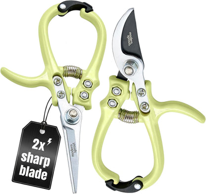 Modern Sprout Hand Pruners+Shears Set w/Blister - Gardening Tools - Sage