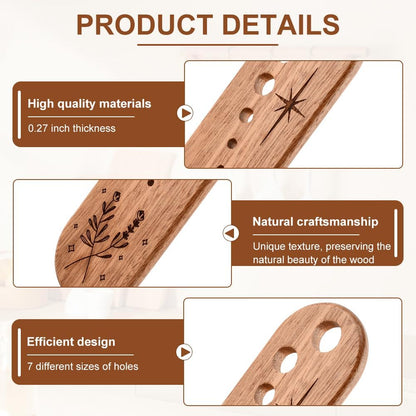 Wooden Vegetable Leaf Separator, Herb Stripper Tool