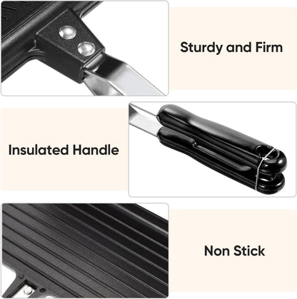 BESPORTBLE Double Sided Sandwich Frying Pan Non Stick Bakeware Baking Plate