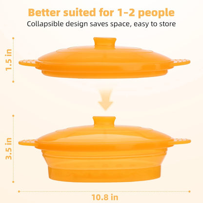 Silicone Microwave Steamer Collapsible Cooker for Vegetables Fish Prep Meal