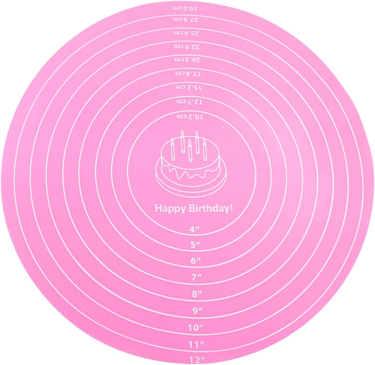 Hitefu 12 Inch Round Silicone Cake Mat, Green