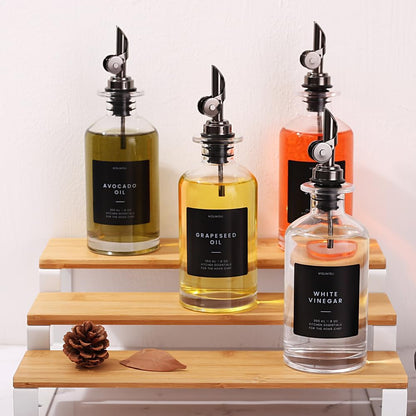 Molimoli - Premium Olive Oil Dispenser Bottles for Kitchen with Pourer - Oil and Vinegar Dispenser Set, Glass Dispenser for Kitchen, Dispenser Bottle of 350ml