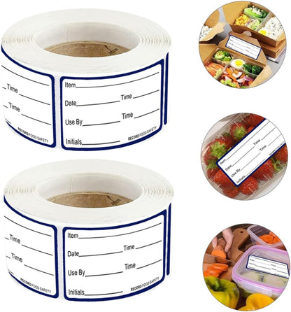 2rolls Writable Food Date Sticker Labels Adhesive Food Storage Stickers for Containers Easy to Peel for Home Office Restaurant Organization Clean Without