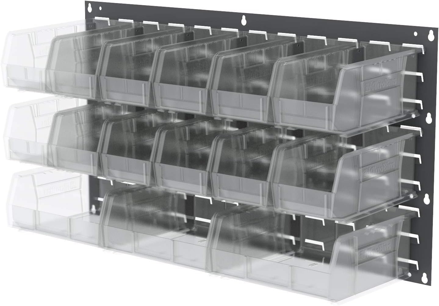 Akro-Mils 30230 AkroBins Plastic Storage Bins, Space-Saving Stackable Bins for Garage, Pantry, Craft Organization, 10.5 "L x 5.5 "W x 5"H, Blue, 12-Pack