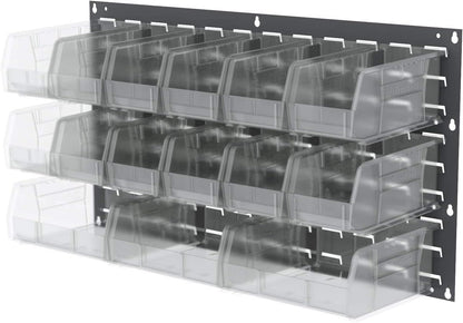Akro-Mils 30230 AkroBins Plastic Storage Bins, Space-Saving Stackable Bins for Garage, Pantry, Craft Organization, 10.5 "L x 5.5 "W x 5"H, Blue, 12-Pack